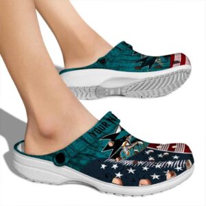 customized san jose sharks star spangled side pattern clog fashion forward