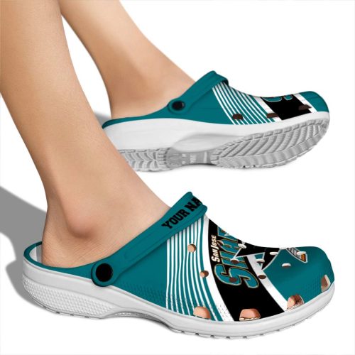 customized san jose sharks vibrant dual tone clog fashion forward