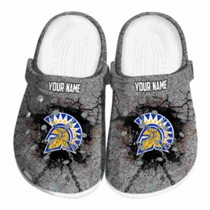 customized san jose state spartans cracked ground texture clog best selling