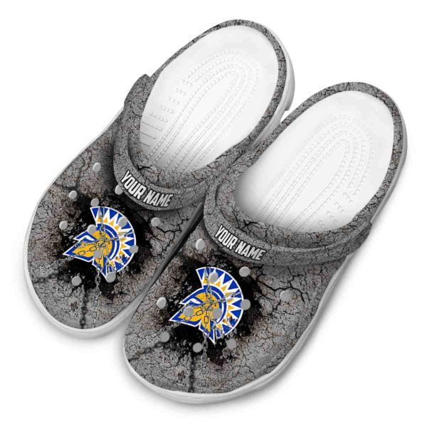 customized san jose state spartans cracked ground texture clog latest model