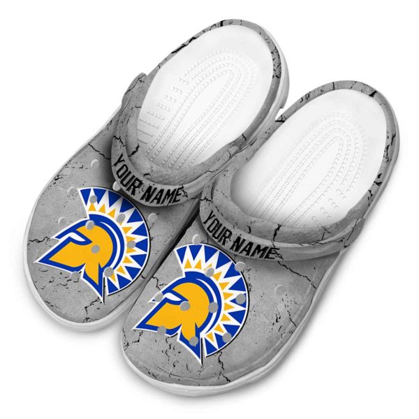 customized san jose state spartans cracked texture clog latest model