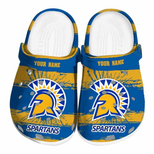 customized san jose state spartans paint splatter graphics clog best selling