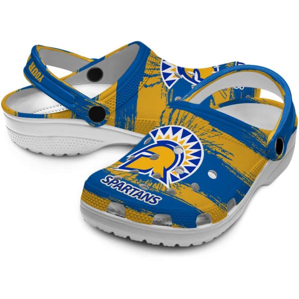 customized san jose state spartans paint splatter graphics clog high quality