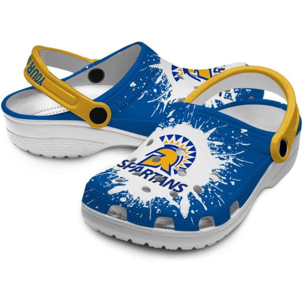 customized san jose state spartans splash art clog high quality