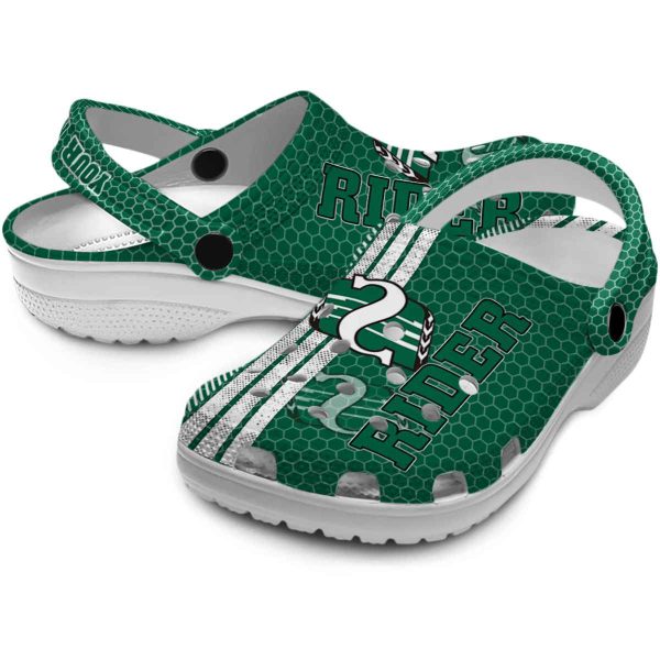 customized saskatchewan roughriders contrasting stripes clog high quality