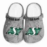 customized saskatchewan roughriders cracked texture clog best selling