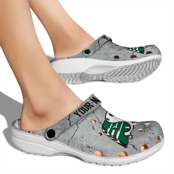 customized saskatchewan roughriders cracked texture clog fashion forward