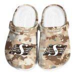 customized saskatchewan roughriders desert camo clog best selling