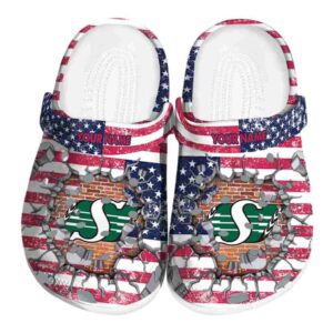 customized saskatchewan roughriders freedom splinter clog best selling