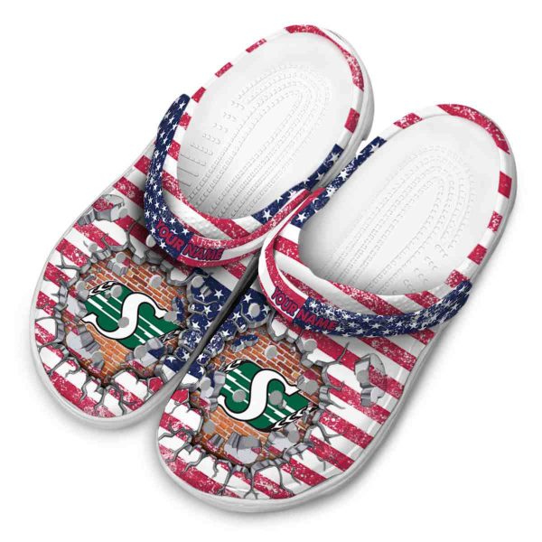 customized saskatchewan roughriders freedom splinter clog latest model