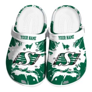 customized saskatchewan roughriders splatter pattern clog best selling