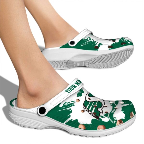 customized saskatchewan roughriders splatter pattern clog fashion forward