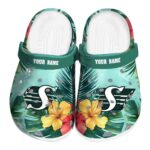 customized saskatchewan roughriders tropical vibes clog best selling