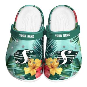 customized saskatchewan roughriders tropical vibes clog best selling