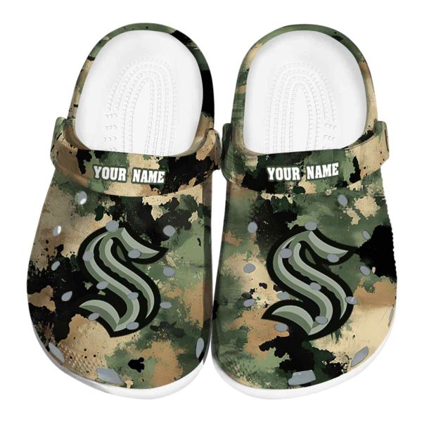 customized seattle kraken camouflage craze clog best selling