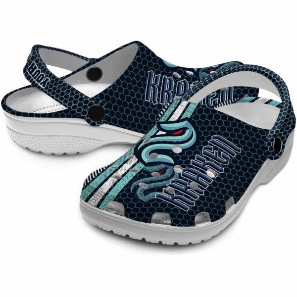 customized seattle kraken contrasting stripes clog high quality