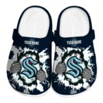 customized seattle kraken gripping hand clog best selling