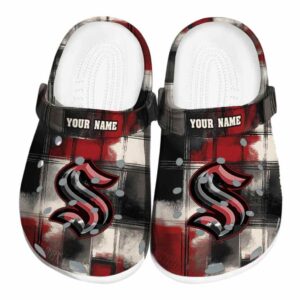 customized seattle kraken plaid fusion clog best selling