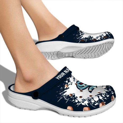 customized seattle kraken splatter background clog fashion forward