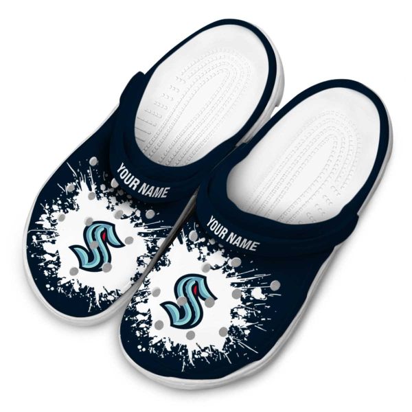 customized seattle kraken splatter background clog latest model