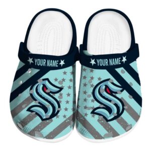 customized seattle kraken star spangled graphic clog best selling