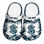 customized seattle kraken zigzag paint burst clog best selling