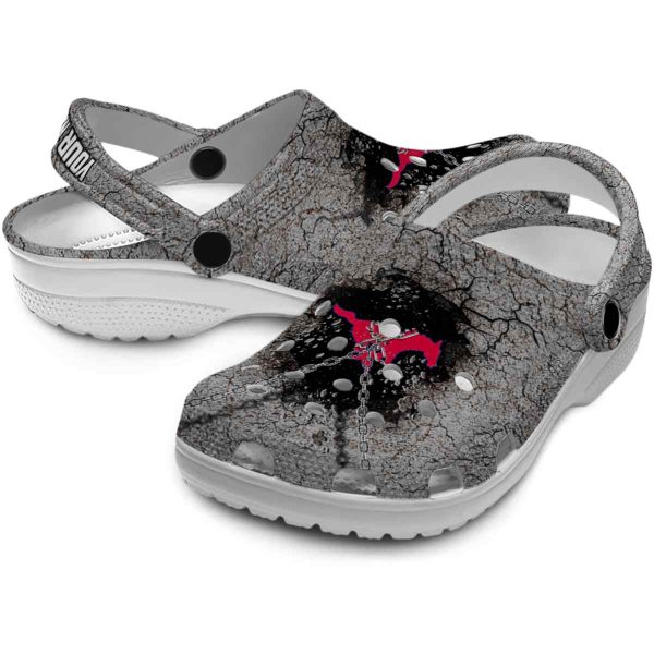 customized smu mustangs cracked ground texture clog high quality