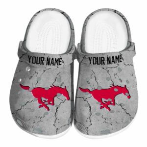 customized smu mustangs cracked texture clog best selling