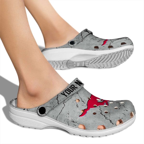 customized smu mustangs cracked texture clog fashion forward