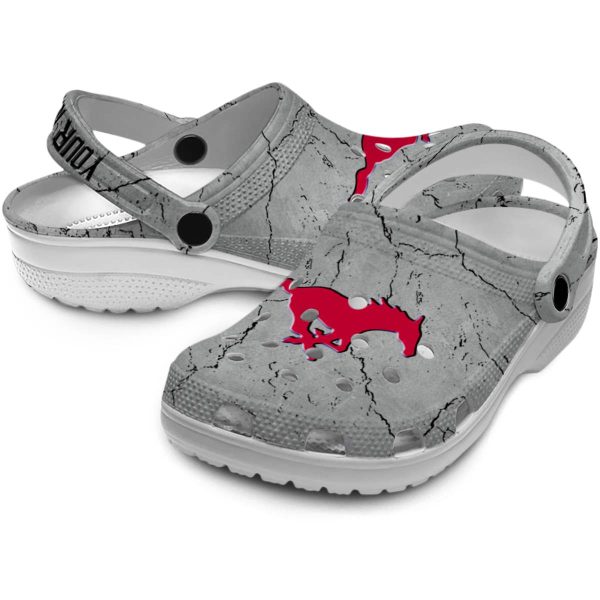 customized smu mustangs cracked texture clog high quality
