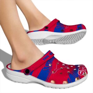 customized smu mustangs paint splatter graphics clog fashion forward