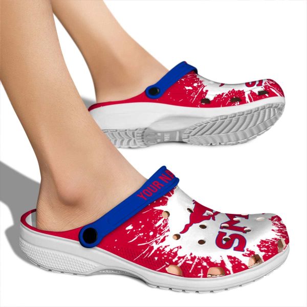 customized smu mustangs splash art clog fashion forward 1