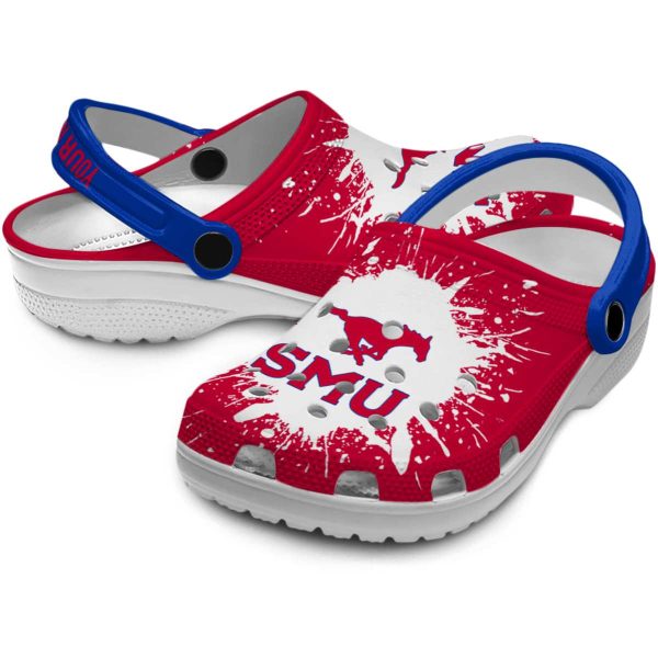 customized smu mustangs splash art clog high quality 1