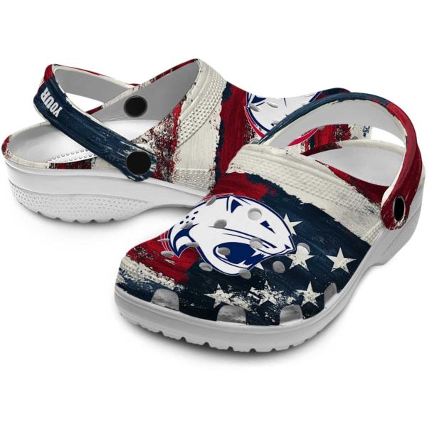 customized south alabama jaguars patriotic stripes clog high quality