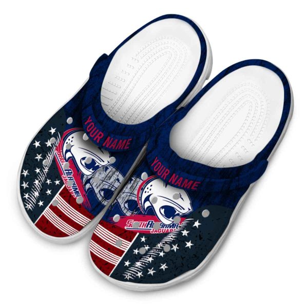 customized south alabama jaguars star spangled side pattern clog latest model