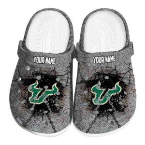 customized south florida bulls cracked ground texture clog best selling