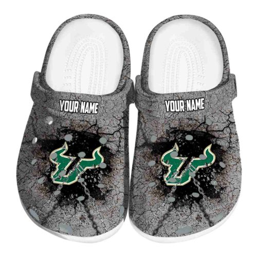 customized south florida bulls cracked ground texture clog best selling