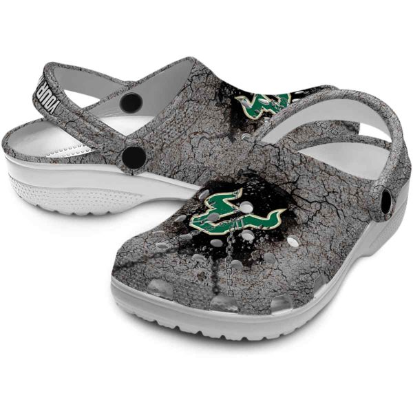 customized south florida bulls cracked ground texture clog high quality