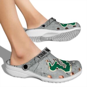 customized south florida bulls cracked texture clog fashion forward