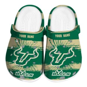 customized south florida bulls paint splatter graphics clog best selling