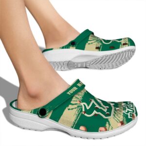 customized south florida bulls paint splatter graphics clog fashion forward