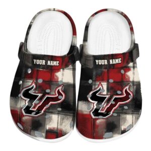 customized south florida bulls plaid fusion clog best selling