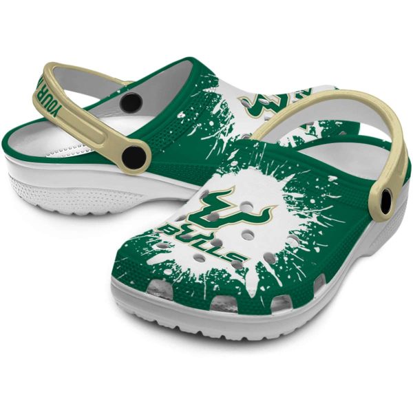 customized south florida bulls splash art clog high quality