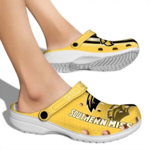 customized southern miss golden eagles contrasting stripes clog fashion forward