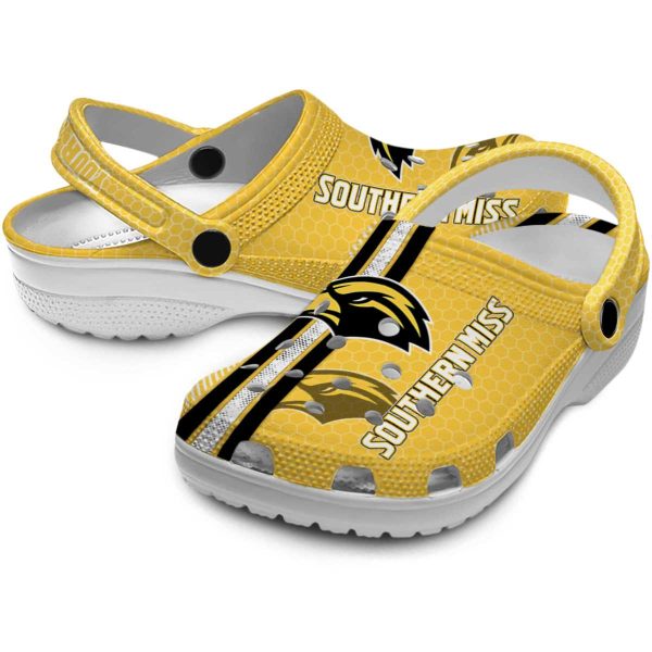 customized southern miss golden eagles contrasting stripes clog high quality