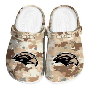 customized southern miss golden eagles desert camo clog best selling