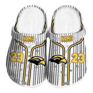 customized southern miss golden eagles pinstripe pattern clog best selling