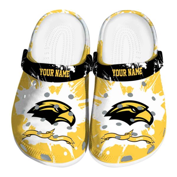 customized southern miss golden eagles splatter pattern clog best selling