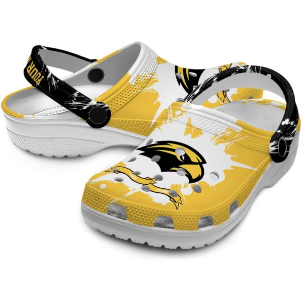 customized southern miss golden eagles splatter pattern clog high quality