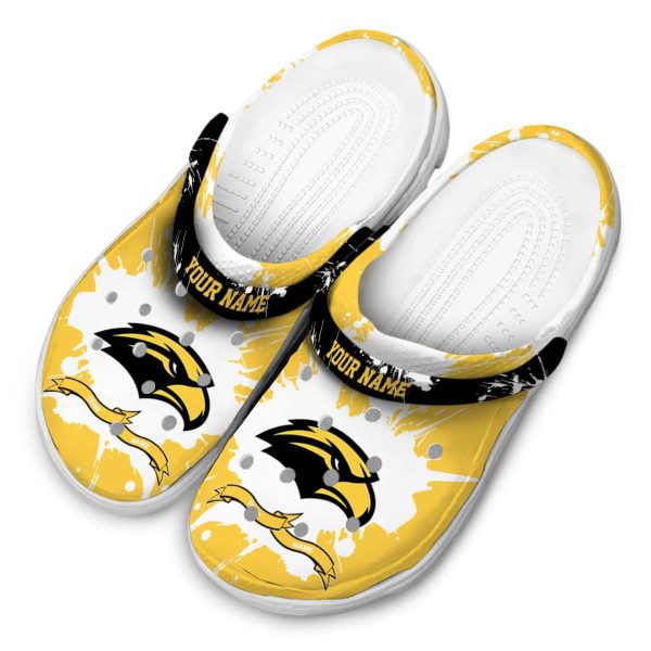 customized southern miss golden eagles splatter pattern clog latest model